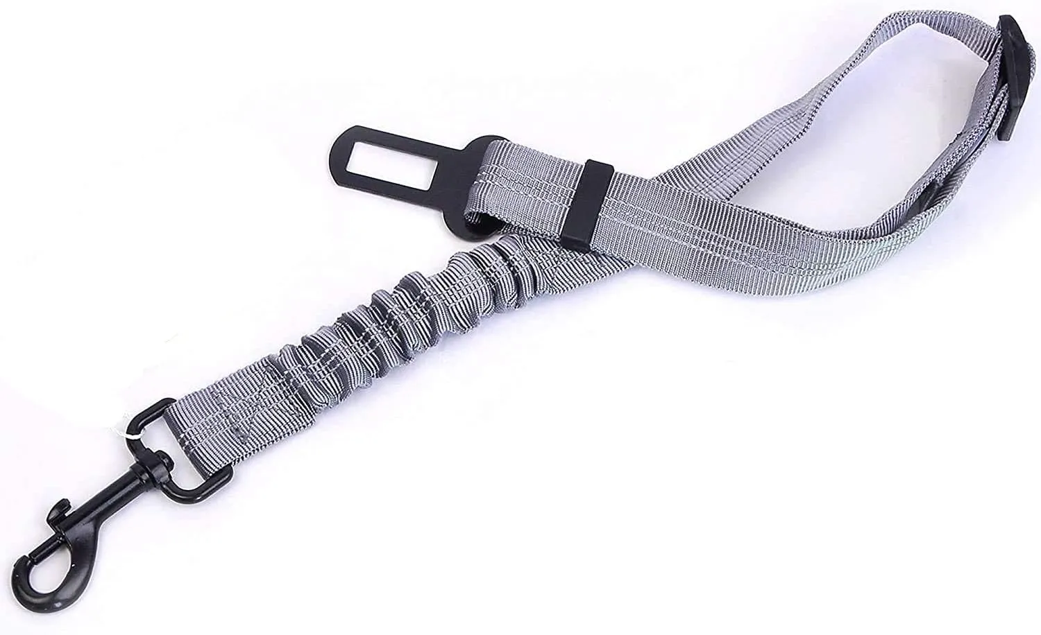 3 Colors Dog Safety Belt Pet Seat Belt Dog Car Harness Adjustable 360 zinc Alloy Buckle with Elastic,High Strength,Wear-Resistant and Durable,Easy to Install,Easy to Wash(Grey)