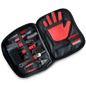 8 in 1 Professional Dogs Grooming Kit - Brush Set - Double Sided Cat and Dog Brush for Shedding - Pet Nail Clippers - Deshedding Brush - Pet Grooming Gloves - Dog Accessories - Pet Grooming Tools