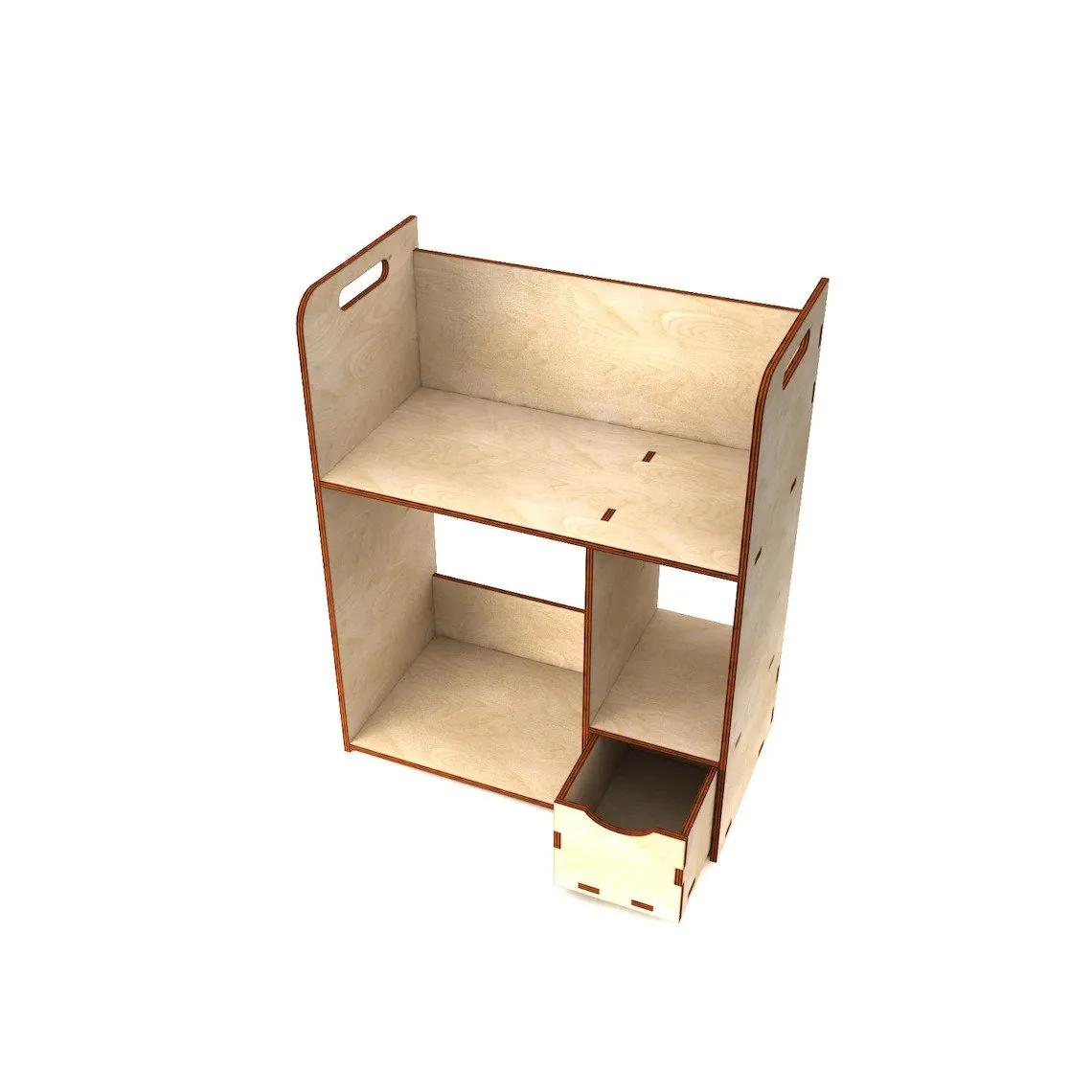 AmericanElm Wooden Shelf for Living Room| Book Shelves| Wall Racks |Shelf for Home décor | Three Shelves, One Dror