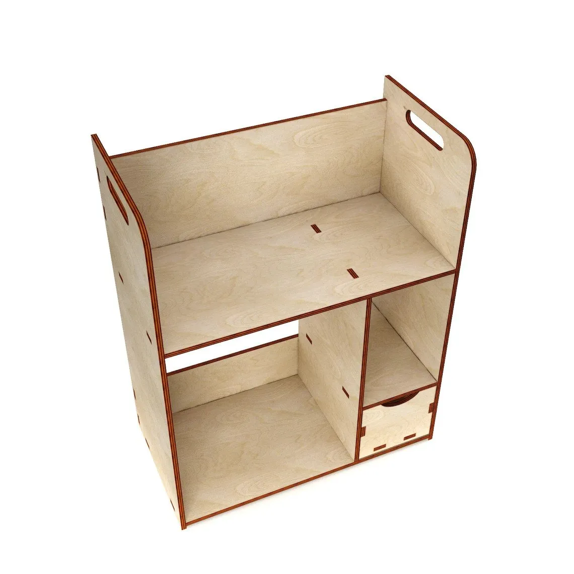 AmericanElm Wooden Shelf for Living Room| Book Shelves| Wall Racks |Shelf for Home décor | Three Shelves, One Dror