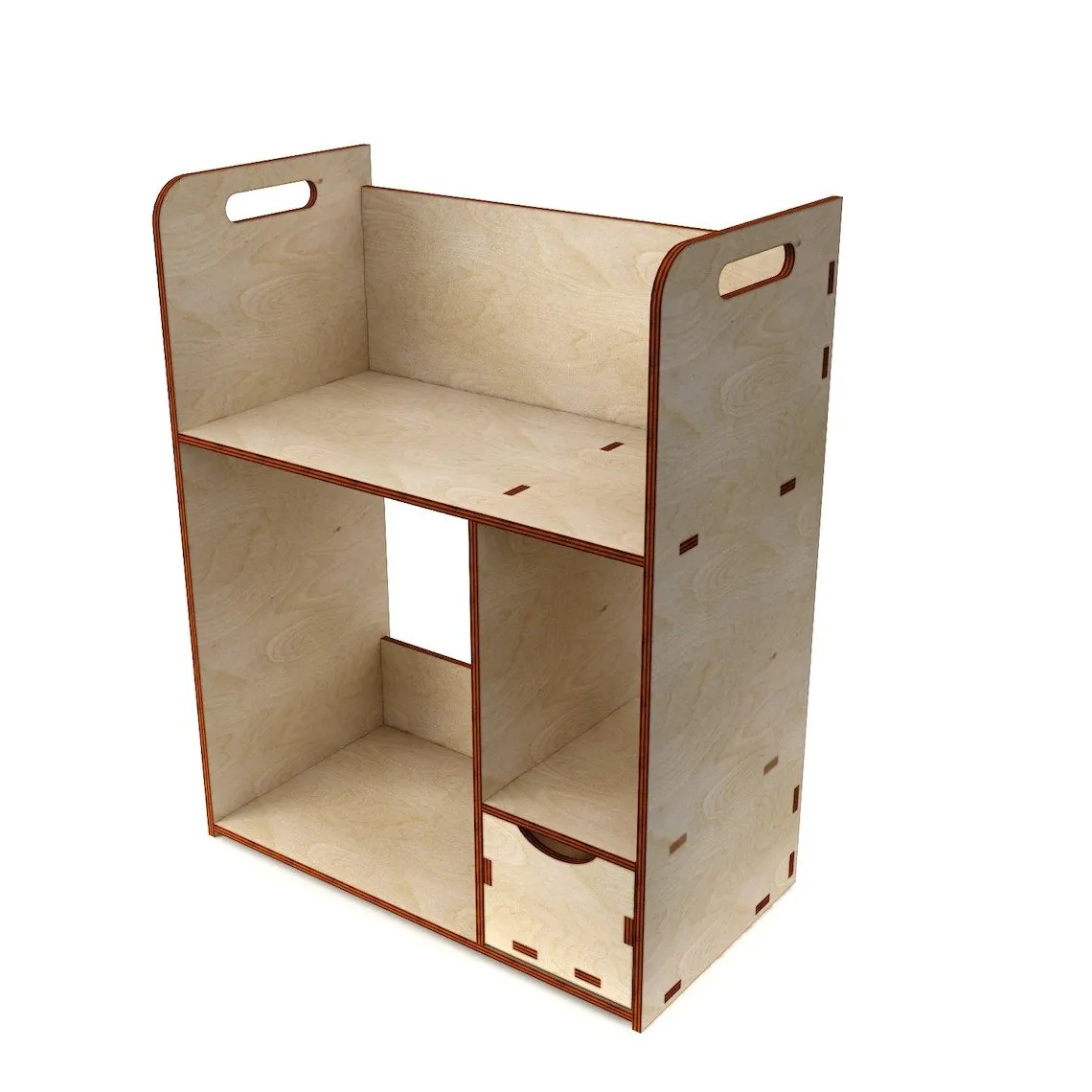 AmericanElm Wooden Shelf for Living Room| Book Shelves| Wall Racks |Shelf for Home décor | Three Shelves, One Dror