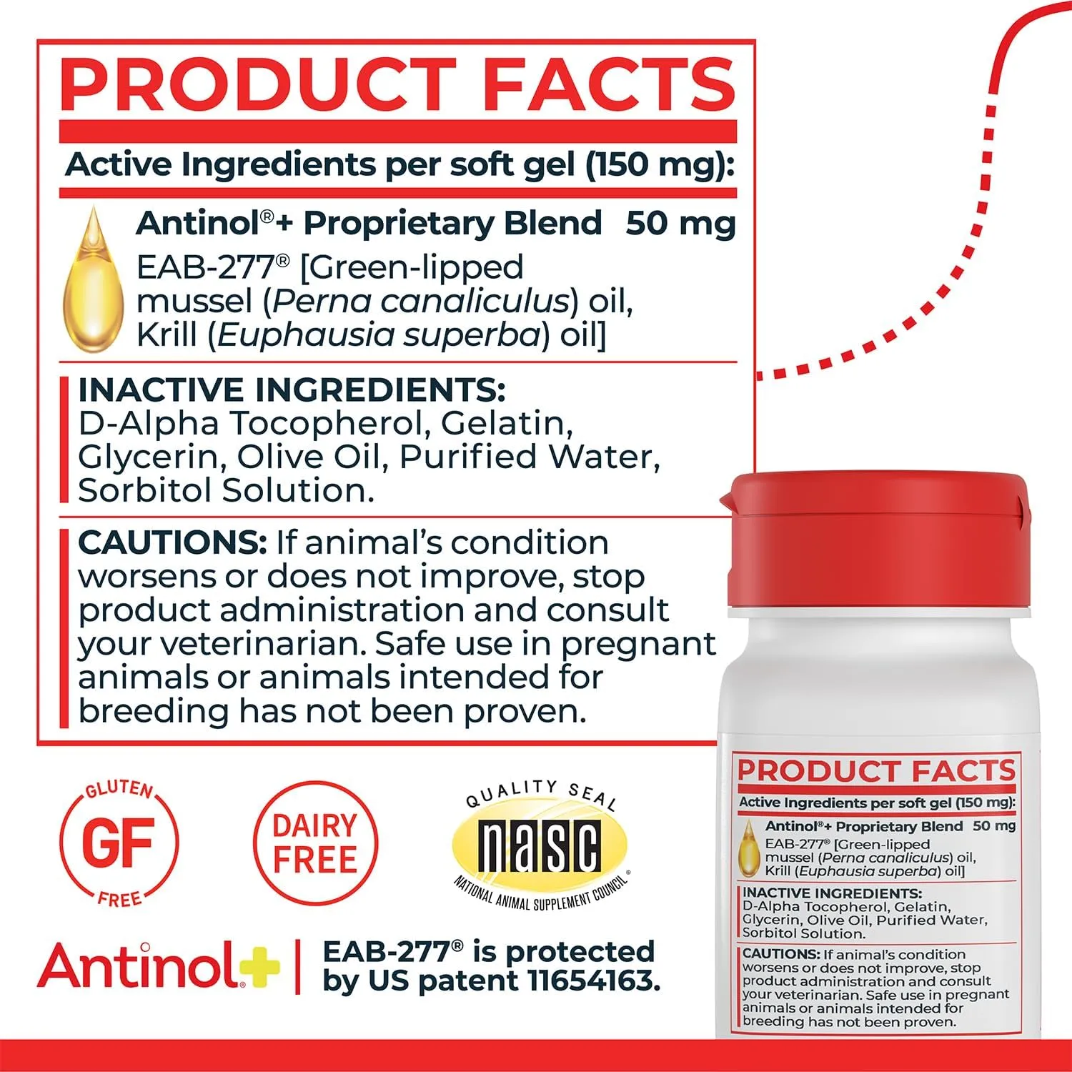 Antinol Plus for Dogs - Hip & Joint Mobility Supplement Capsules