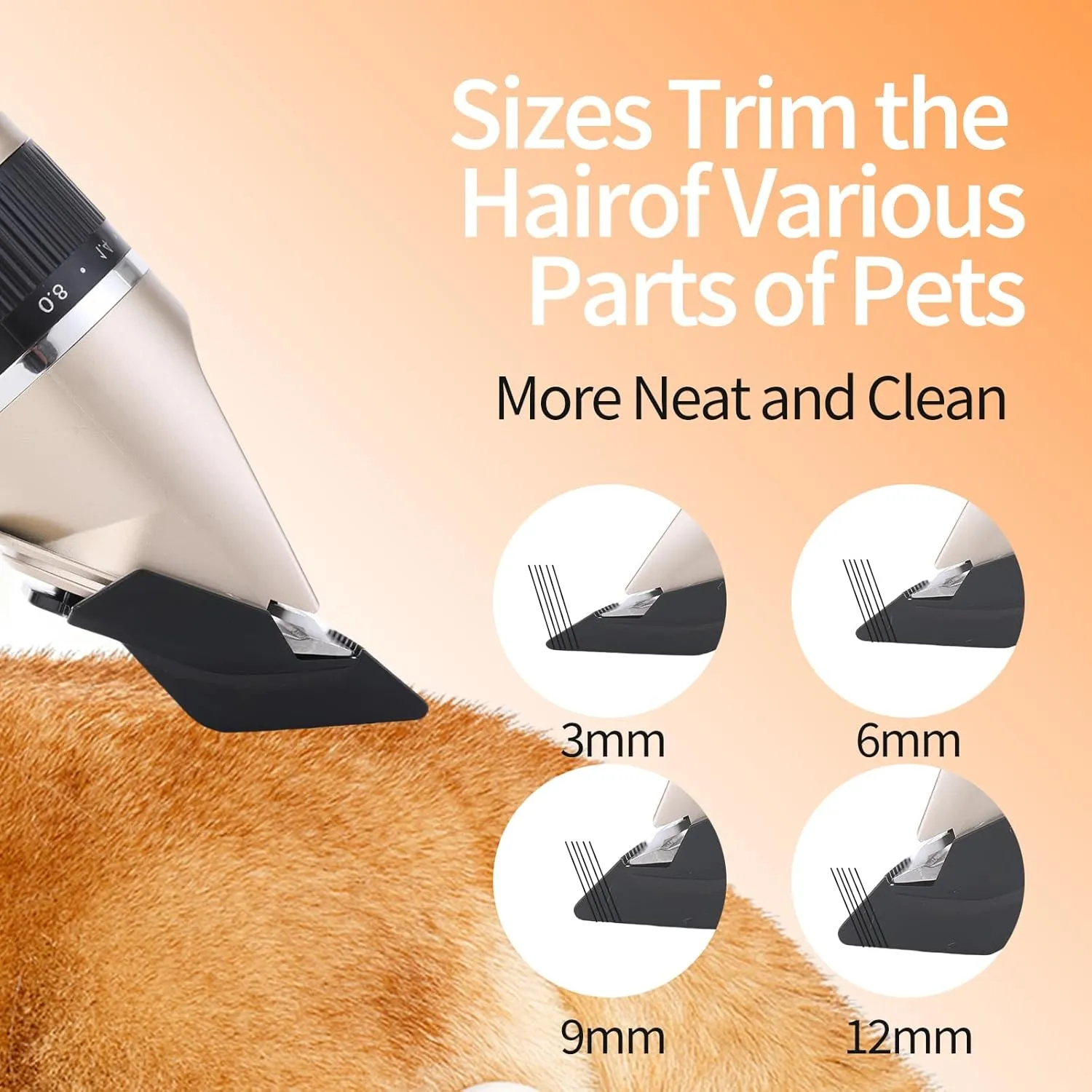 Aovdy Dog Clippers Grooming Kit Dog Shaver Clippers Hair and Paw Electric Cleaning Hair Clippers Set for Dogs Cats Rabbit (Gold, Scissor Set Foot Shaving Blade)