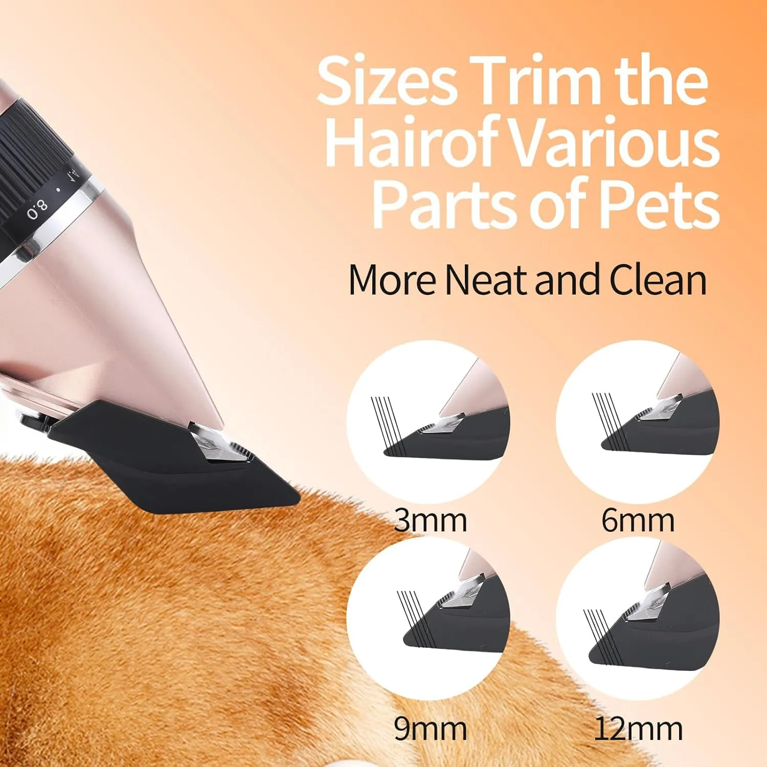 Aovdy Dog Clippers Grooming Kit Dog Shaver Clippers Hair and Paw Electric Cleaning Hair Clippers Set for Dogs Cats Rabbit (Rose Gold, Scissor Set Foot Shaving Blade)