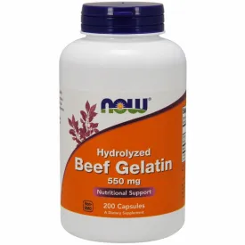 Beef Gelatin Hydrolyzed 200 Caps By Now Foods