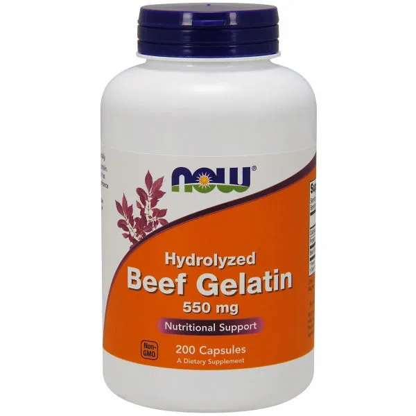 Beef Gelatin Hydrolyzed 200 Caps By Now Foods