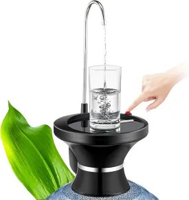 Black Drinking Water Dispenser Pump, Automatic Electric Drinking Water Bottle Pump for 1-5 Gallon Water Jugs, USB Rechargeable with The Switch Control, Portable for Home, Kitchen, Office, Camping