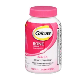 Caltrate 600 Calcium Supplements Plus Vitamin D For Strong Bones 120 tabs By Caltrate