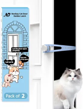 Cat Door Latch with Stabilizer, 7 Sizes Adjustable Door Latch for Cat to Keep Dog Out of Litter Box, Economical Alternative of Pet Gates and Interior Pet Door, Plastic