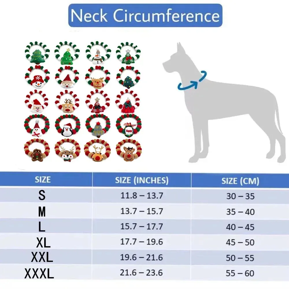 Christmas Themed Dog Bow Ties, Pack of 30