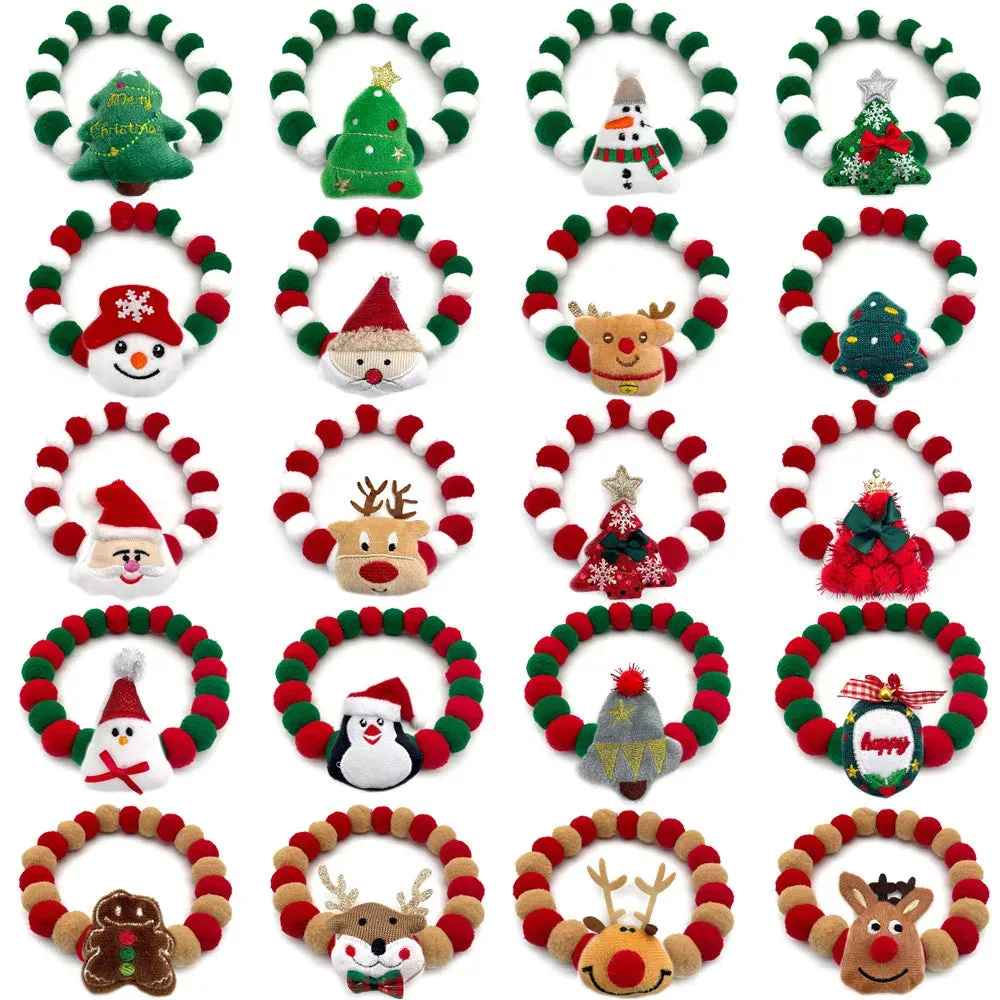 Christmas Themed Dog Bow Ties, Pack of 30