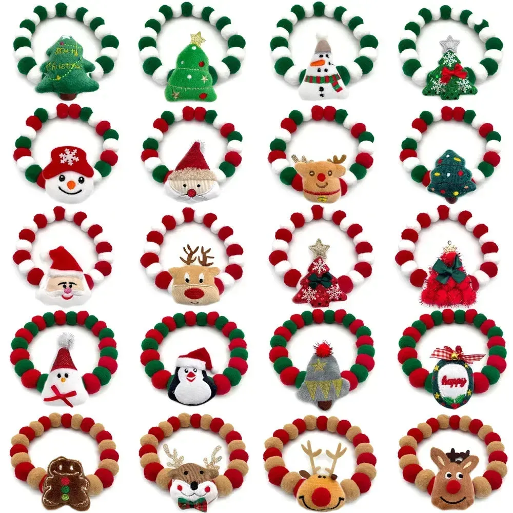 Christmas Themed Dog Bow Ties, Pack of 30