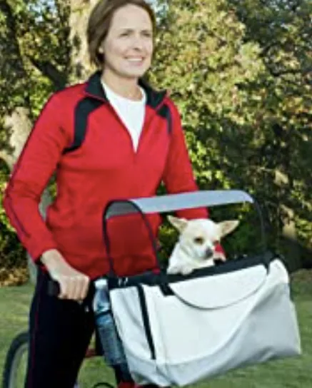 Convertible Pet Bicycle Basket and Carrier with Removable sun sheild