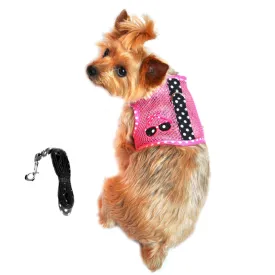 Cool Mesh Dog Harness - Sunglasses Pink and Black Polka Dot