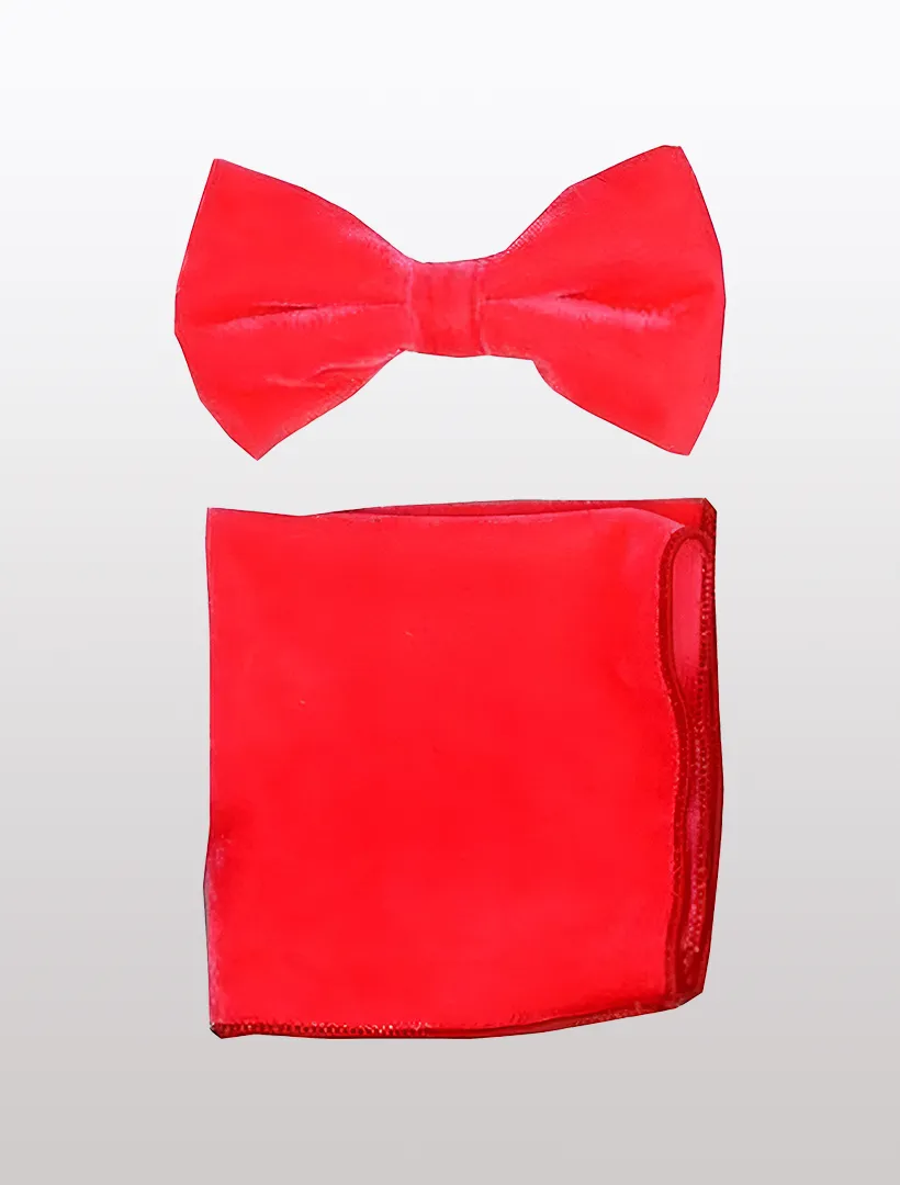 Coral Velvet Bowtie and Hanky