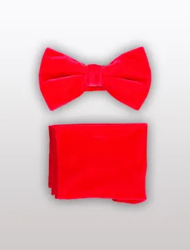 Coral Velvet Bowtie and Hanky