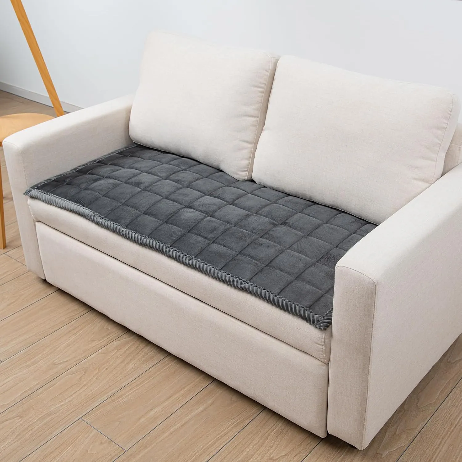 Couch Cover for Dogs Washable Pet Bed Fuzzy Pet Couch Covers Nonslip Couch Slipcover for Dogs, Kids, Pets Friendly Sofa Cover Loveseat Covers (Dark Gray, 21''x59''/Rectangular)