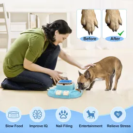 Dog Nail File Puzzle Toy Slow Food Feeder Treat Distributor Mental Enrichment Toy Food Dispenser for IQ Training Dog Puzzles for Smart Dogs Scratch Pad for Nails with Clipper