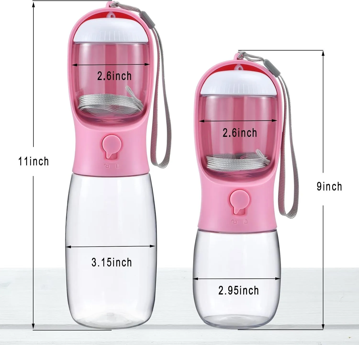 Dog Water Bottle with Food Container, Travel Puppy Water Bowl, Portable Pet Dispenser, Puppy Essentials for Walking and Hiking