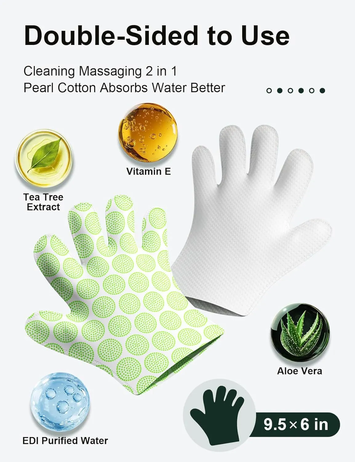 Dono Disposable Pet Grooming Gloves Wipes-18Pcs, Soft & Textured Cleaning & Deodorizing Wipes for Dogs & Cats, Deshedding, and Bathing, Grooming, Travel Clean