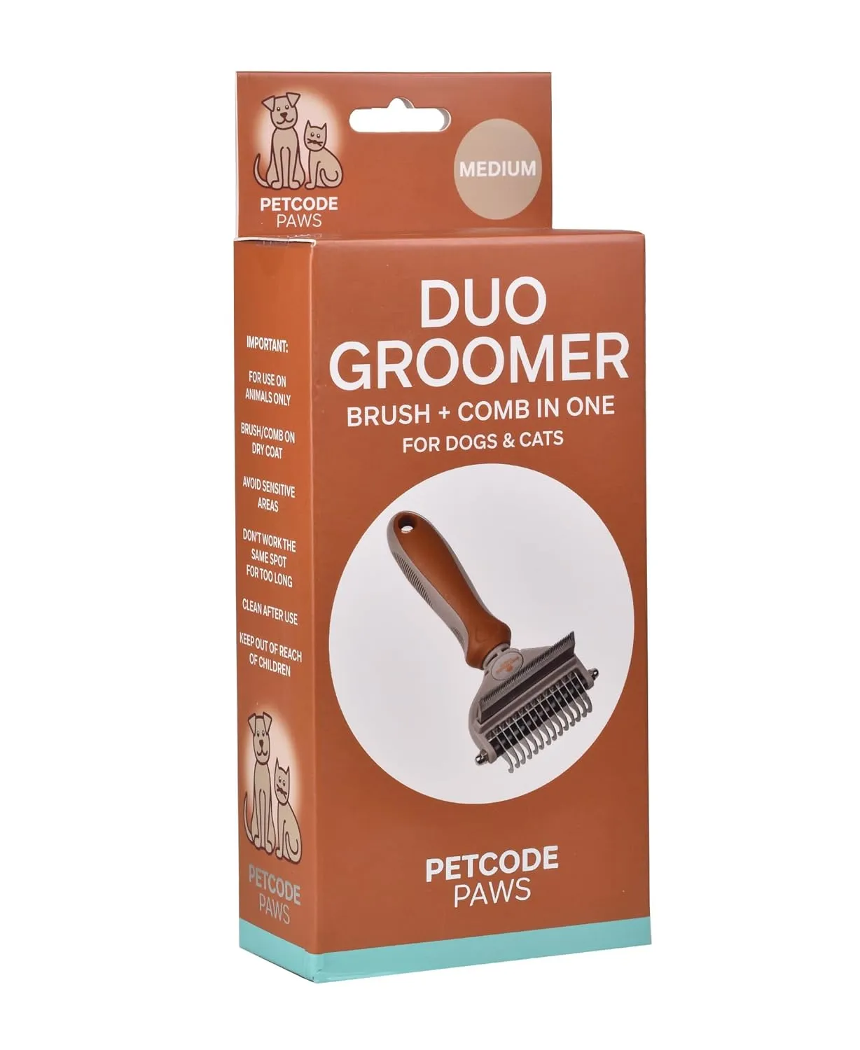 Duo Dog Shampoo & Conditioner with Grooming Dog Brush - Luxury Care for Your Furry Friend - Improve Your Pet Beauty Routine with Shampoo & Conditioner for Natural Grooming - Terra/Medium