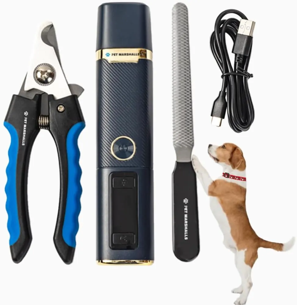 Electric Pet Nail Grinder Kit, 3 Speed Settings, 2000mAh Battery, LED Light, Dogs and Cats