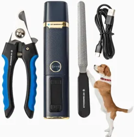 Electric Pet Nail Grinder Kit, 3 Speed Settings, 2000mAh Battery, LED Light, Dogs and Cats
