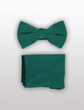 Emerald Green Velvet Bowtie and Hanky