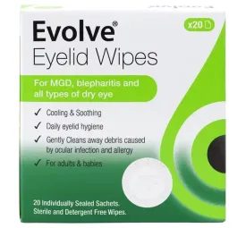 EVOLVE Eyelid Wipes x 20