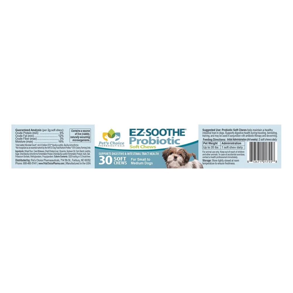 EZ-Soothe Probiotic Soft Chews, Small to Medium Dog, 30 ct