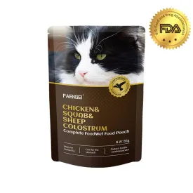 FAENBEI Pet Wet Food Pouch A complete Treat for Cats Staple Meal 3oz pouch (Pack of 5)