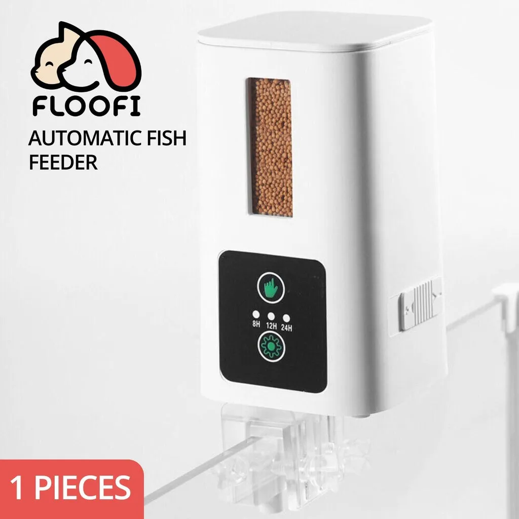 FLOOFI 400ML Automatic Fish Feeder Aquarium Clock Timer Food Dispenser