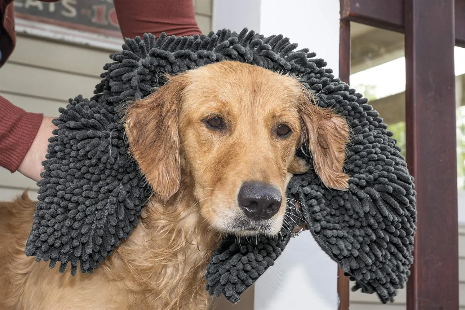 Furhaven 24" x 18" Highly Absorbent Dog Door Mat for Muddy Paws, 100% Washable, Perfect for Entryway, Kitchen, & Bathroom Use - Chenille Shammy Rug - Charcoal (Gray), Small