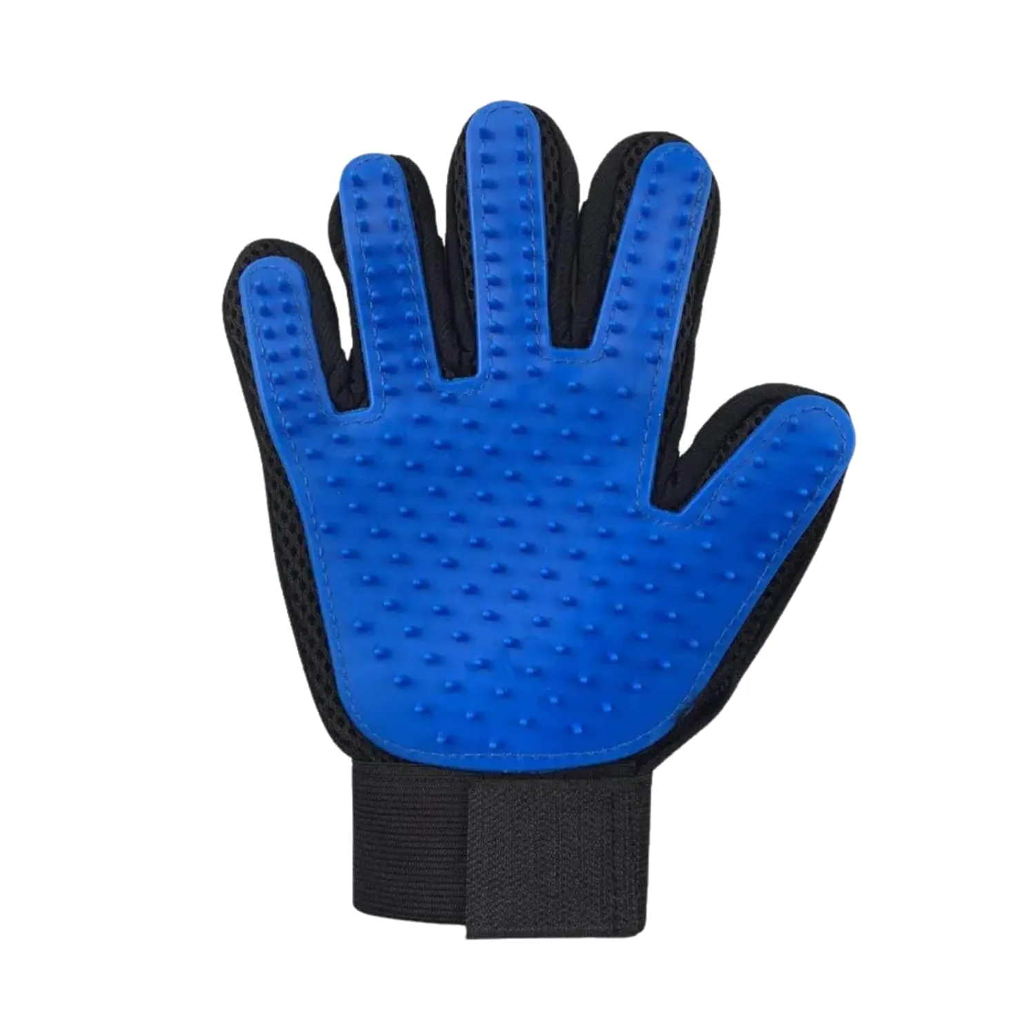 Hair Remover Glove Grooming & Massage Mitt with Enhanced Five-Finger Design, Gentle Deshedding for Dogs & Cats with Long or Short Fur, 1 Pack (Right-Hand), Blue