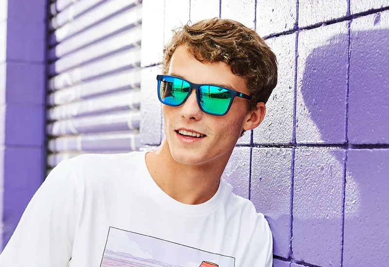 Knockaround Rubberized Navy/ Mint Fast Lane Sport Polarized Sunglasses