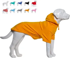 Lovelonglong Blank Basic Hoodie Sweatshirt for Dogs 100% Cotton Fits Small Medium Dachshund Large Dog Orange M