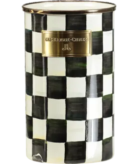 Mackenzie-Childs Black Courtly Check Enamel Utensil Holder