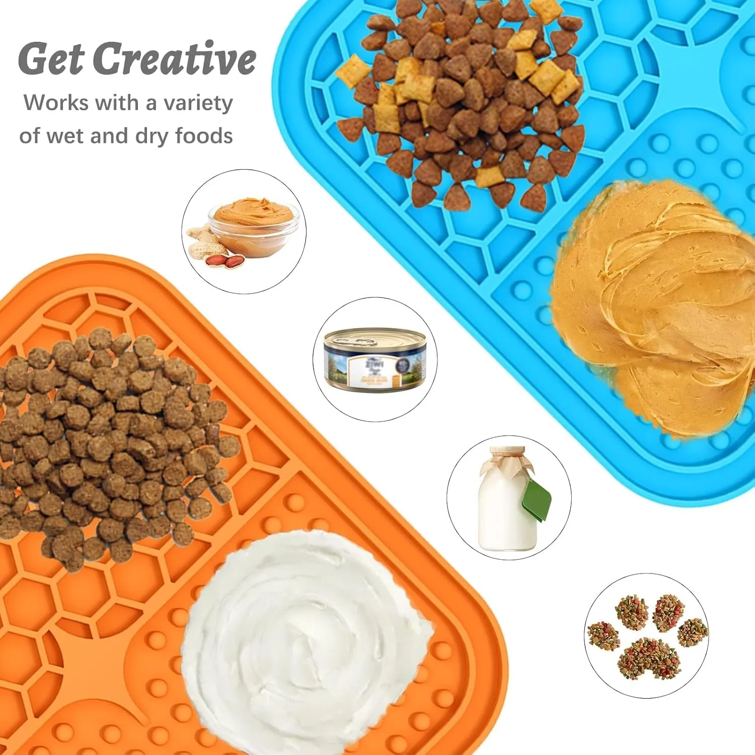 MateeyLife 3PCS Small Lick Mat for Dogs and Cats, Licking Mats for Dog Anxiety Relief, Cat Peanut Butter Lick Pad for Boredom Reducer, Dog Treat Mat Perfect for Bathing Grooming