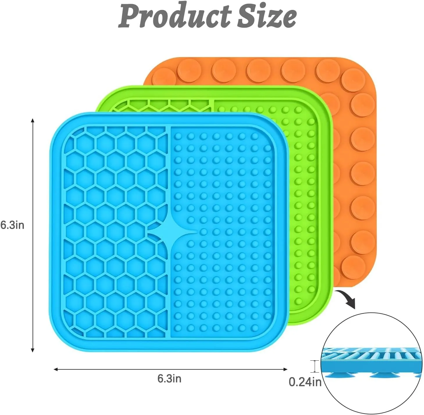 MateeyLife 3PCS Small Lick Mat for Dogs and Cats, Licking Mats for Dog Anxiety Relief, Cat Peanut Butter Lick Pad for Boredom Reducer, Dog Treat Mat Perfect for Bathing Grooming