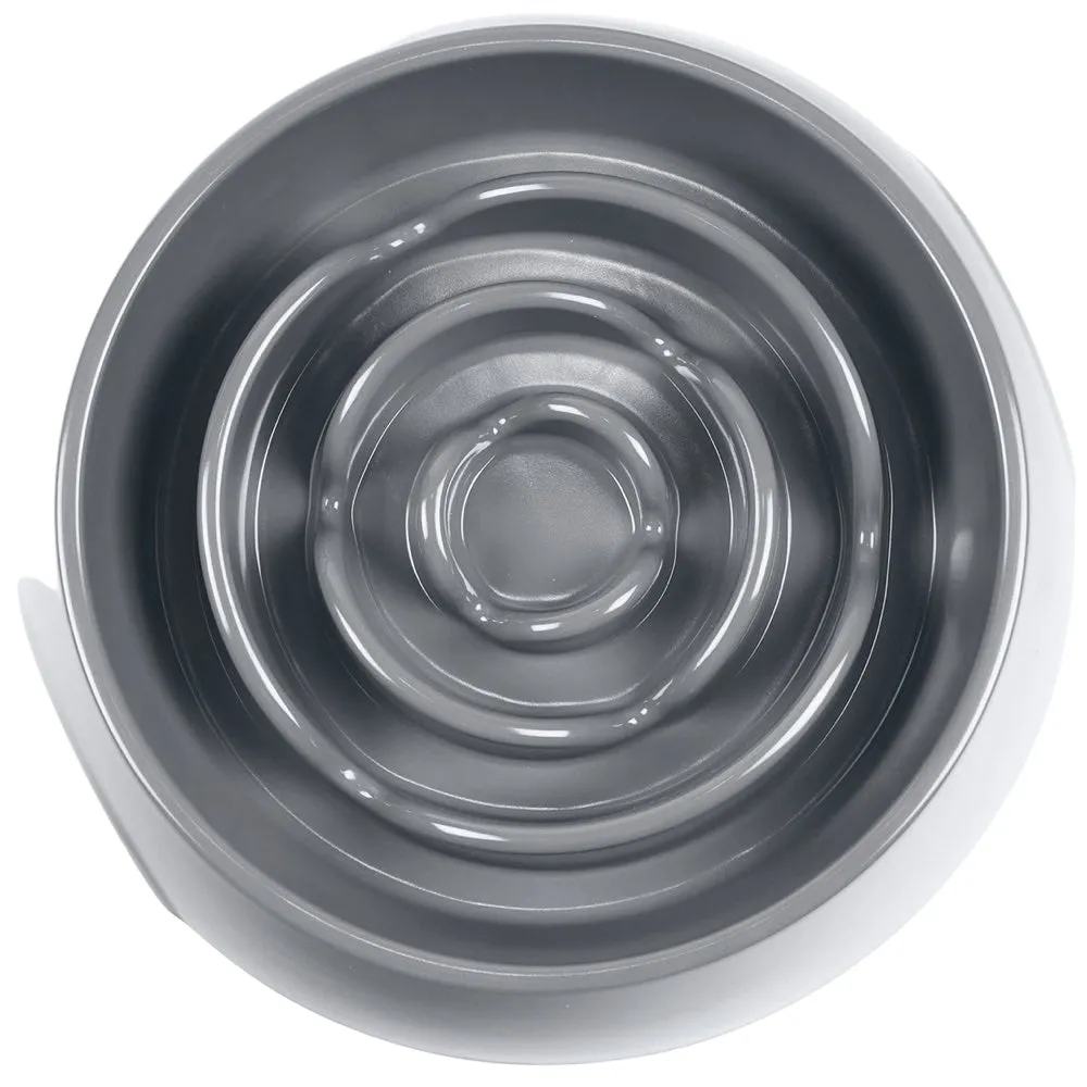 Messy Mutts & Cats Interactive Slow Feeder Bowl For Cats & Dogs (Cool Grey)