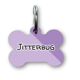 Minimal Purple Bone Dog Tag