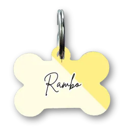 Minimal Yellow Bone Dog Tag