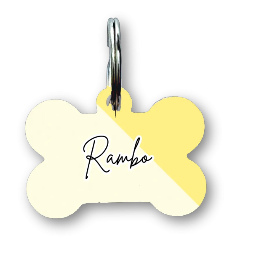 Minimal Yellow Bone Dog Tag