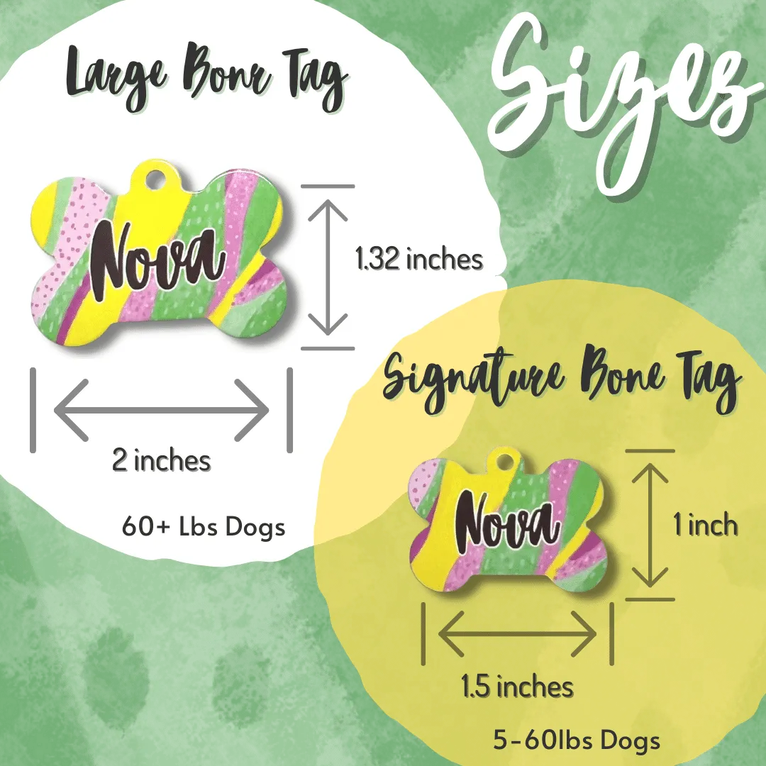 Minimal Yellow Bone Dog Tag