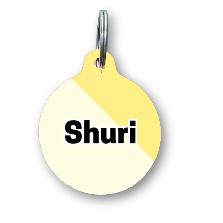 Minimal Yellow Circle Pet Tag