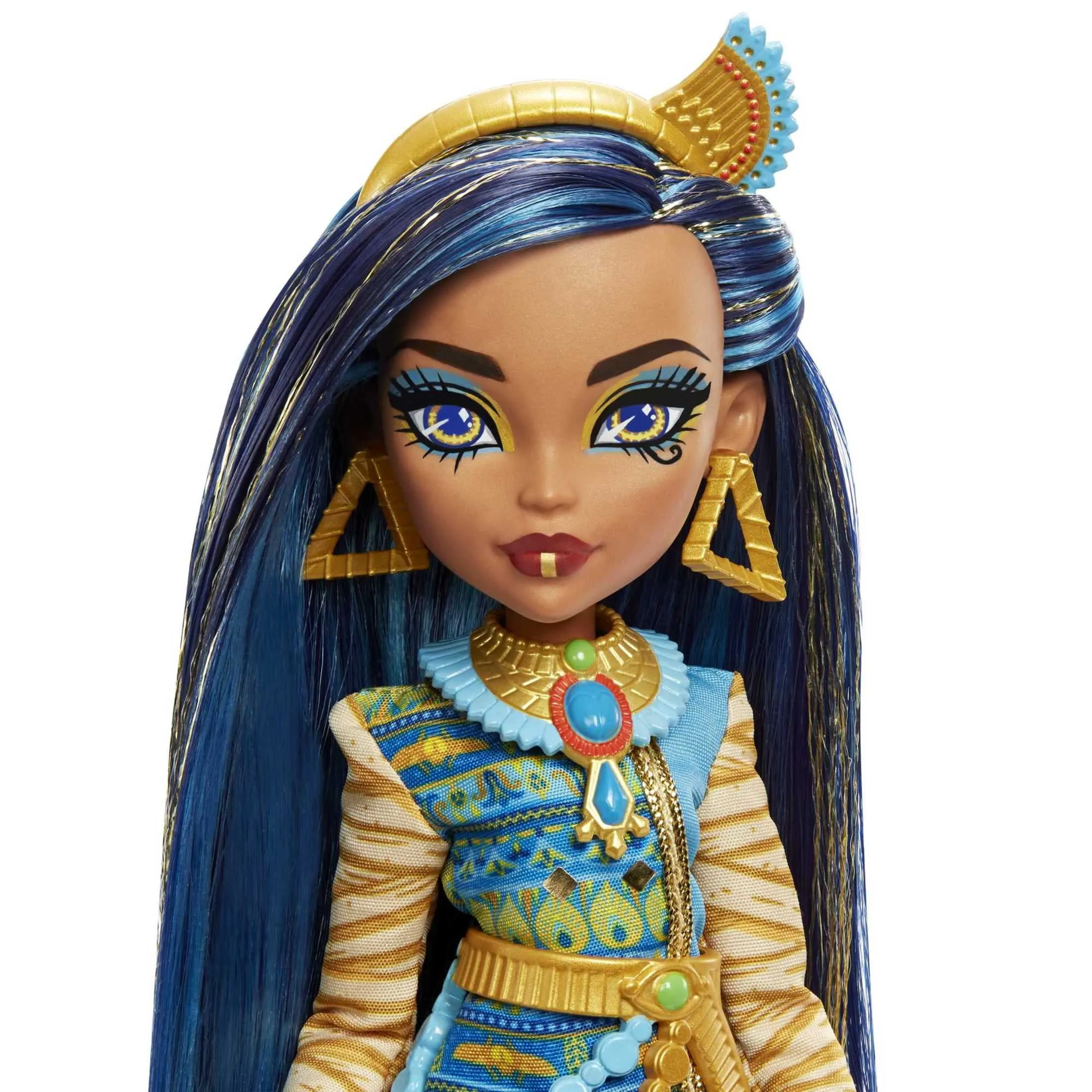 Monster High Cleo De Nile Fashion Doll with Blue Streaked Hair, Accessories & Pet Dog