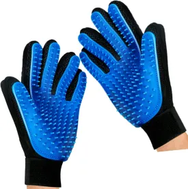 Mr. Peanut's Pet Grooming Glove Brush and Deshedding Aid - 259 Silicone Pins for More Effective Grooming, Pet Hair Remover Mitt - Long and Short Hair - Dogs, Horses, Bunnies and Some Agreeable Cats