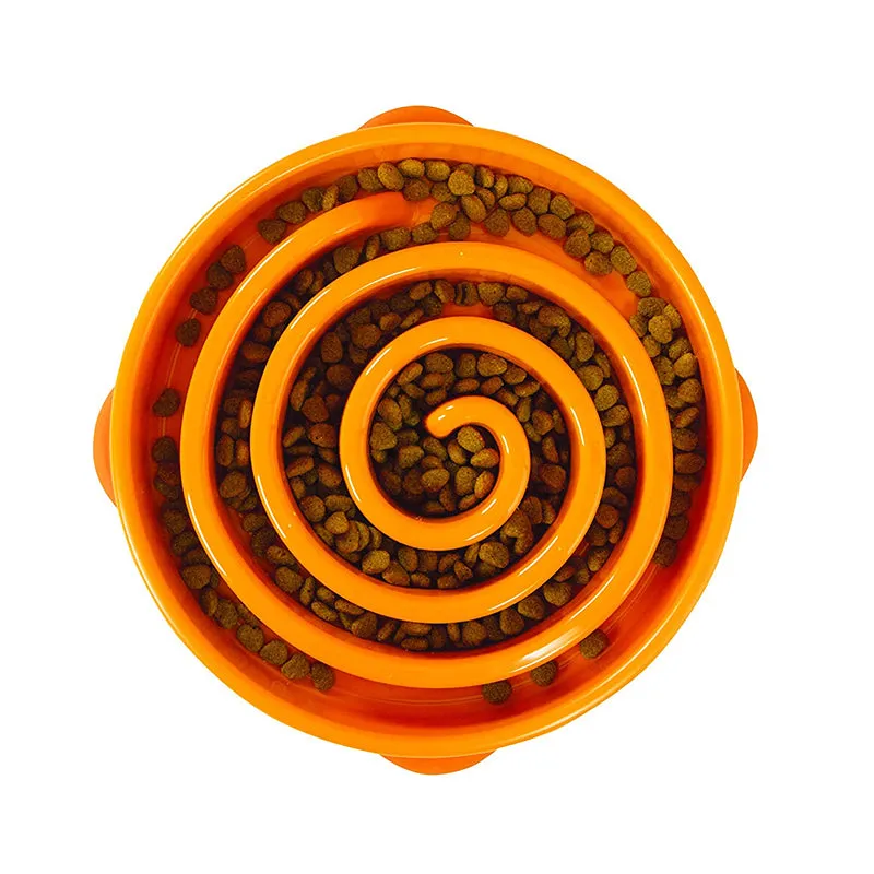 Outward Hound Fun Feeder Mini Slow Dog Feed Bowl, Orange