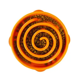 Outward Hound Fun Feeder Mini Slow Dog Feed Bowl, Orange
