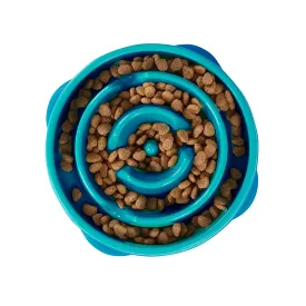 Outward Hound Fun Feeder Mini Slow Dog Feed Bowl, Teal, 25 cm